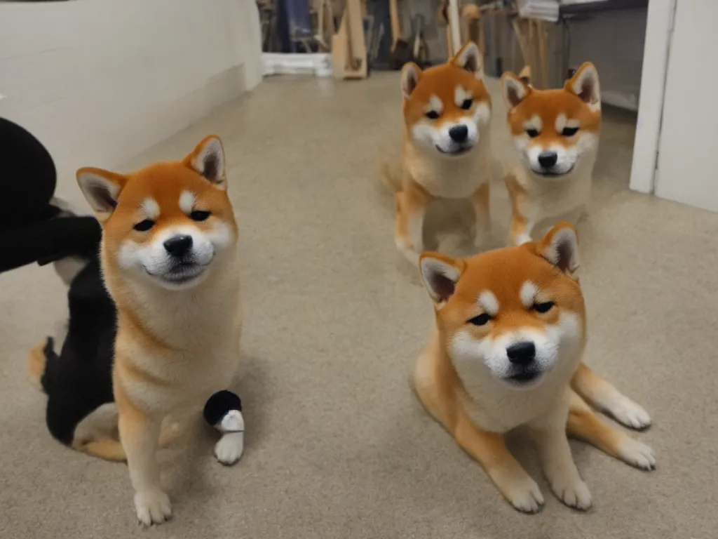 Image similar to shiba inu in the backrooms