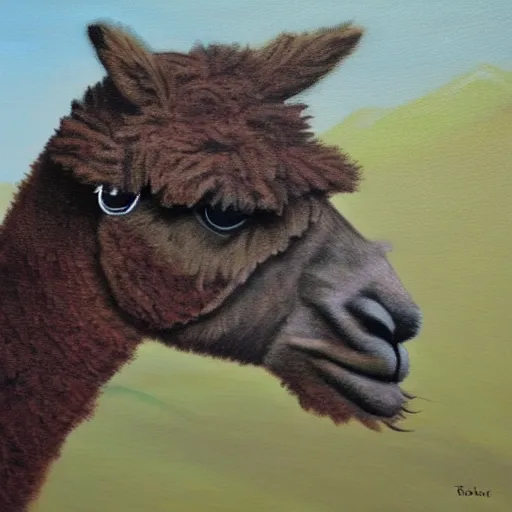 Image similar to an alpaca painting
