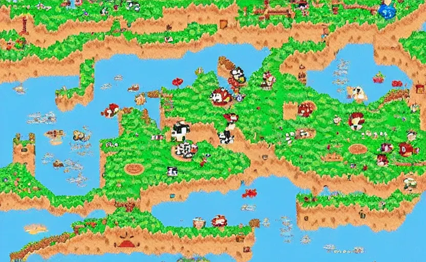 Image similar to real life super mario world map