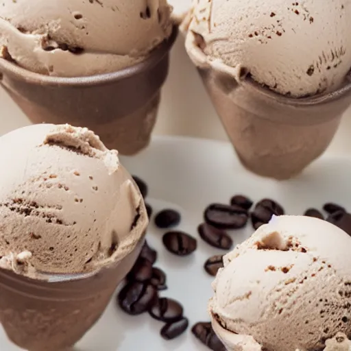 Prompt: photo closeup of coffee ice cream