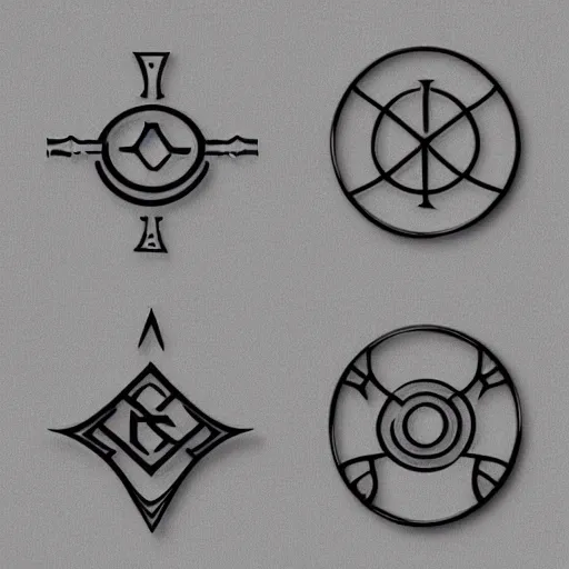 Prompt: a set of rune symbols, futuristic, ethereal, magic