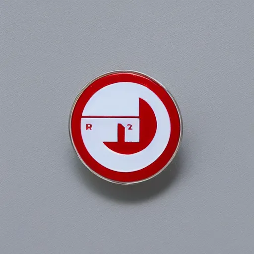 Image similar to an award - winning photo of a retro minimalistic clean fire warning enamel pin, behance