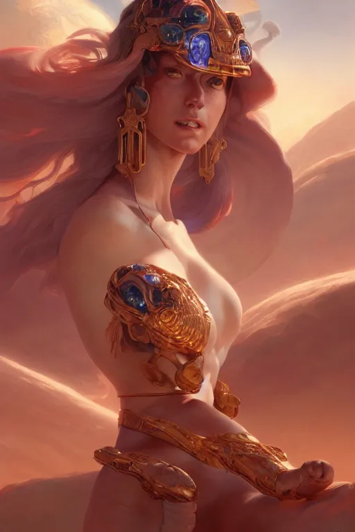 Image similar to goddess of the mars, highly detailed, digital painting, artstation, concept art, smooth, sharp focus, illustration, unreal engine 5, 8 k, art by artgerm and greg rutkowski and edgar maxence