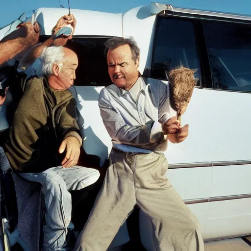 Image similar to bill murray saves the world, award winning press photo