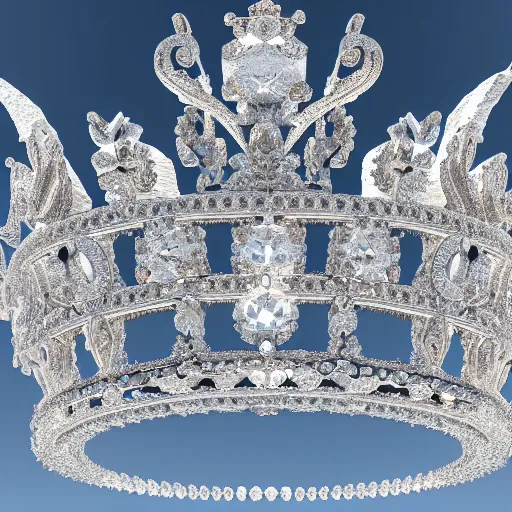 Image similar to beautiful ice queen ornate cload and crown, highly detailed, 4k, HDR, smooth, sharp focus, hyper realistic, high resolution, award-winning photo