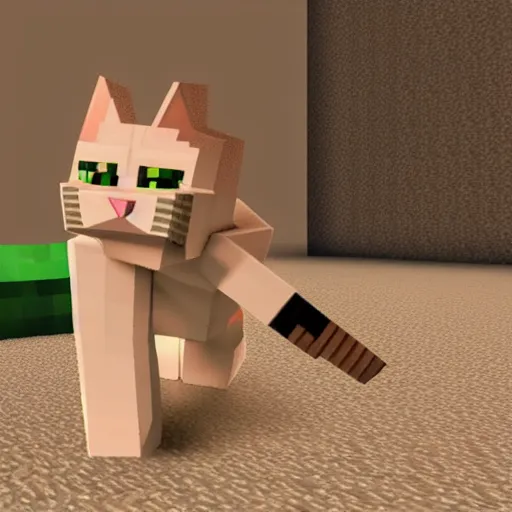 Prompt: hyper realistic Minecraft cat, cinematic lighting, sharp focus