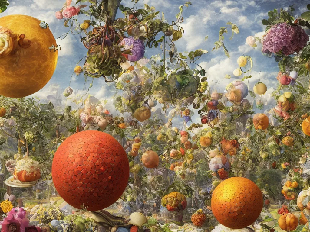 Prompt: 3 d render, sunlight study, the universe is a spheroid region 7 0 5 meters in diameter, art nouveau, by jan davidz de heem and maria sibylla merian and ( ( ( ( ( lisa frank ) ) ) ) ), 8 k, sharp focus, octane render