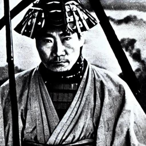 Prompt: a still from a samurai film by akira kurosawa