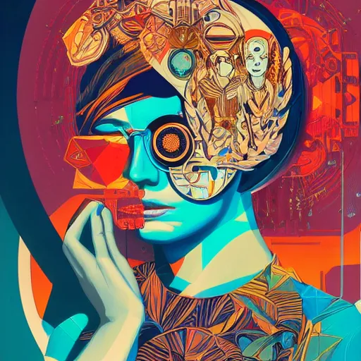 Image similar to portrait of godel's consistency of the axiom of choice, by tristan eaton, victo ngai, peter mohrbacher, artgerm,