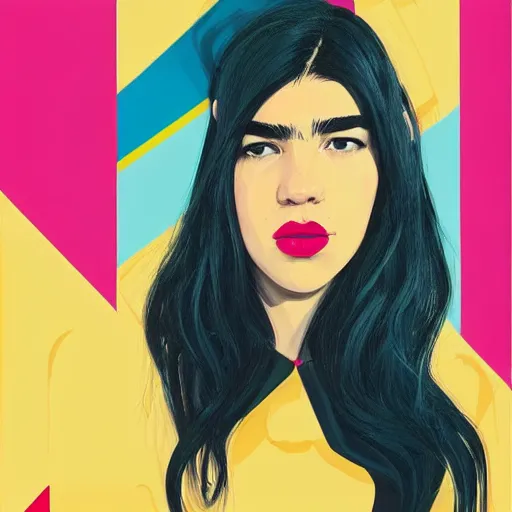 Image similar to Dua Lipa profile picture by Sachin Teng, asymmetrical, Organic Painting , Matte Painting, geometric shapes, hard edges, graffiti, street art:2 by Sachin Teng:4