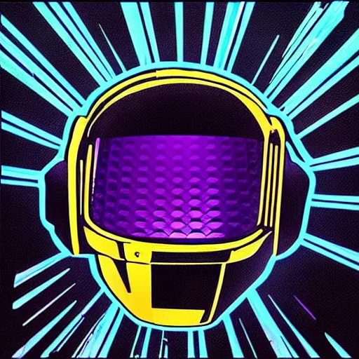 Image similar to daft punk concert in 1 bit art style