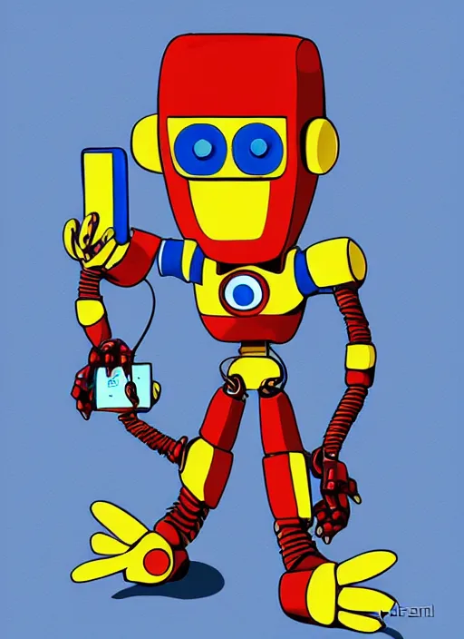 Image similar to mascot robot - cellphone with arms and legs by artgem