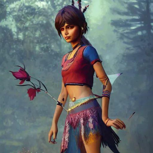 Prompt: an indian fairy, style render game life is strange true colors square enix, trending on artstation, painted by greg rutkowski