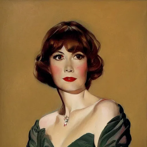 Image similar to jc leyendecker painting of the actress lee grant