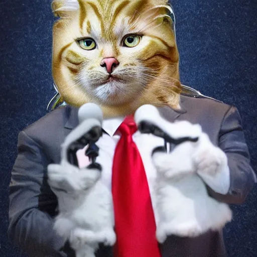 Prompt: donald trump as a anthropomorphic cute cat
