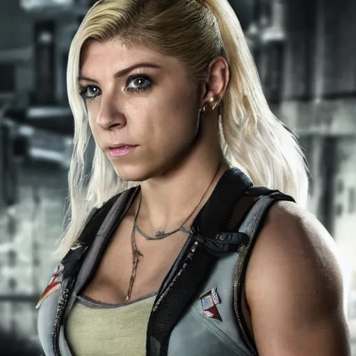 Prompt: alexa bliss in resident evil, 4k, high detail, high-resolution photograph, professional photography