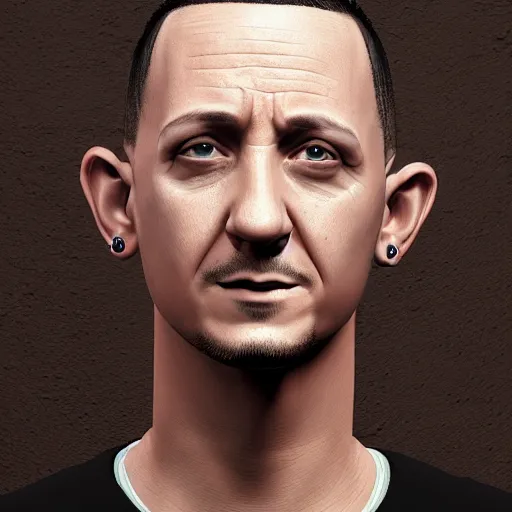 Image similar to photorealistic chester bennington. hyperdetailed photorealism, 1 0 8 megapixels, amazing depth, high resolution, 3 d shading, 3 d finalrender, 3 d cinematic lighting, glowing rich colors, psychedelic overtones, artstation concept art.