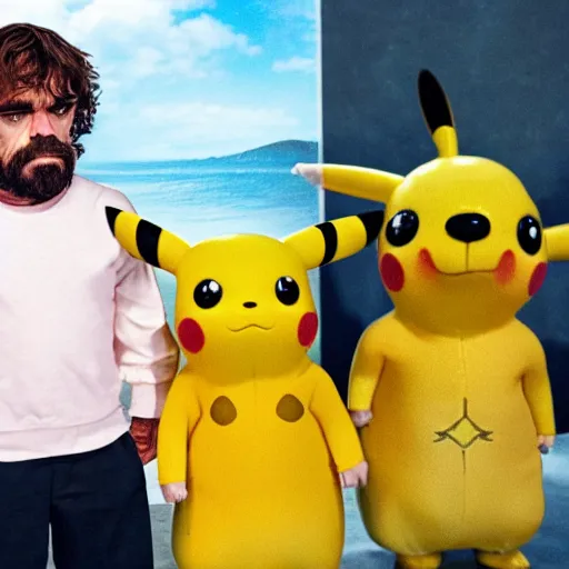 Image similar to peter dinklage disguised as pikachu