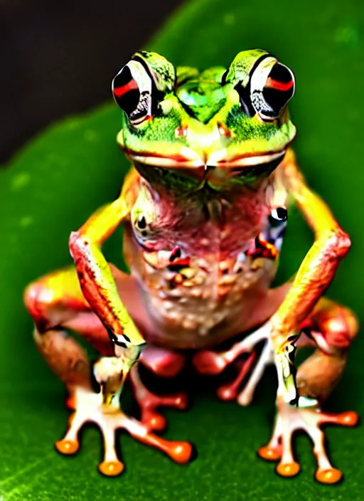 Image similar to muscular frog, strong frog, tall frog, beefy frog, handsome frog