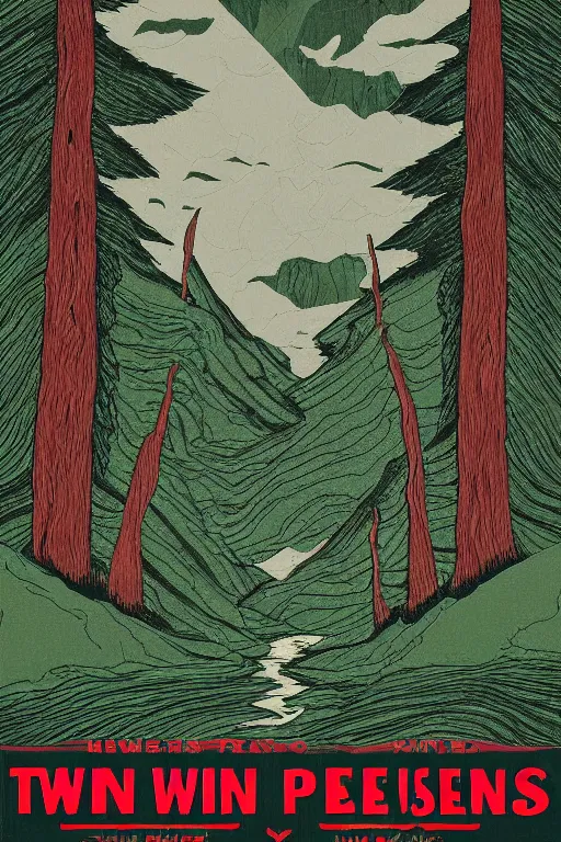 Prompt: Twin Peaks artwork by RAB