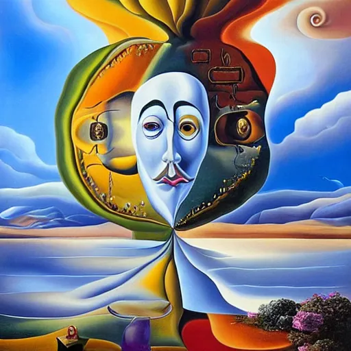 Image similar to If we had more time, We could live forever, Just you and I, We could be together, surrealism, in the style of Salvador Dali, oil on canvas, 8K beautiful detailed mural