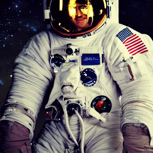 Image similar to photograph of an astronaut, lit from bottom, full body photo,, 8 k