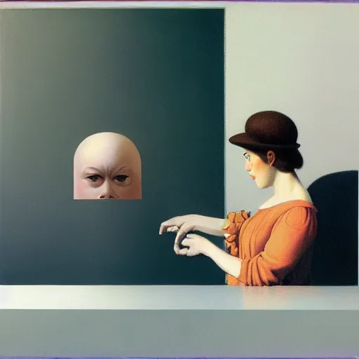 Image similar to the last thing you ever-want by Raphael, Hopper, and Rene Magritte. detailed, romantic, enchanting, trending on artstation.