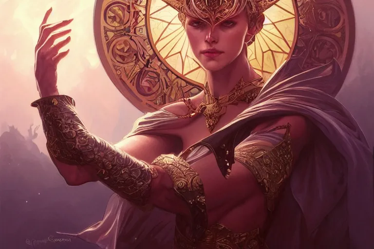 Image similar to ethereum symbol, western, d & d, fantasy, intricate, elegant, highly detailed, digital painting, artstation, concept art, matte, sharp focus, illustration, art by artgerm and greg rutkowski and alphonse mucha