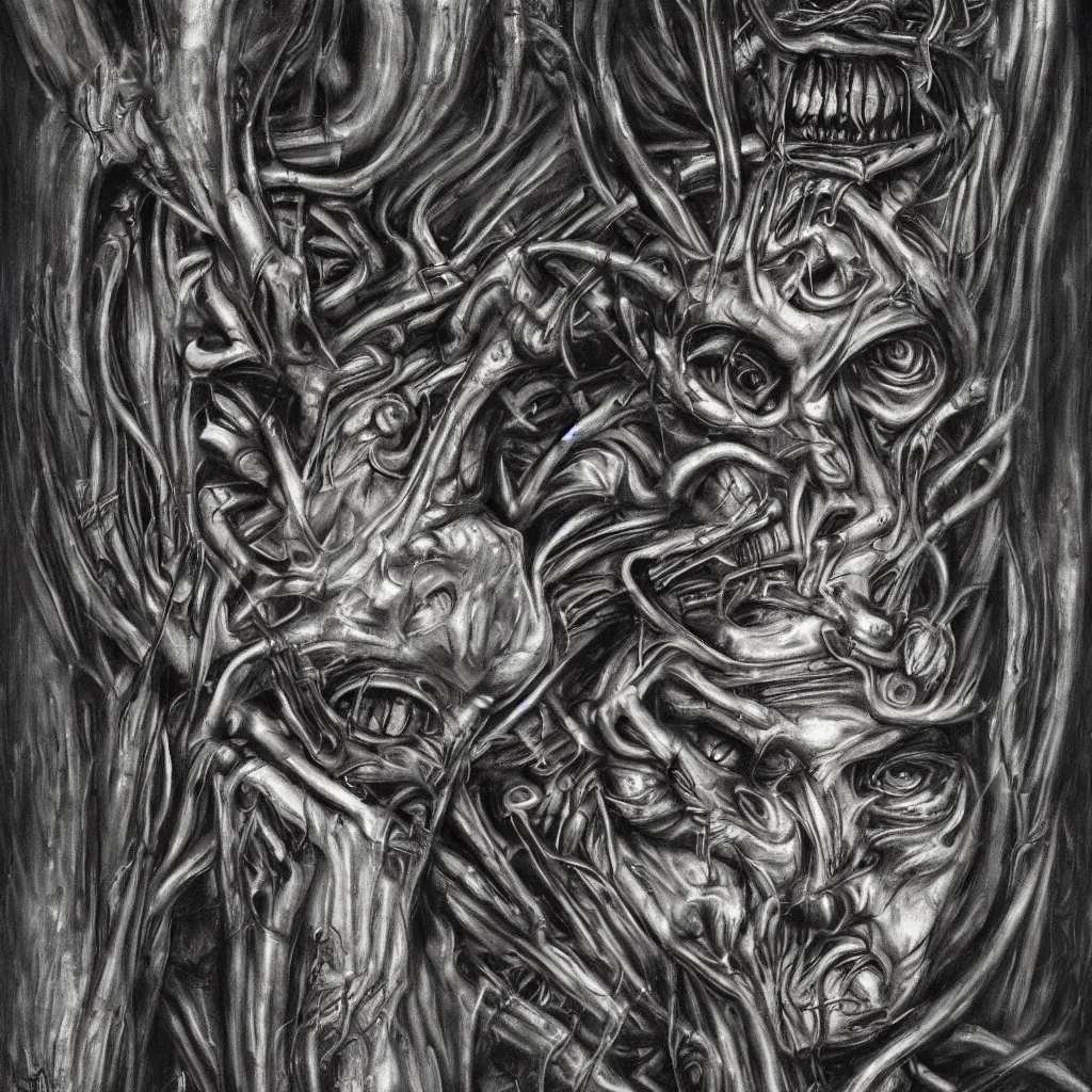 Image similar to subconscious psyche portrait by giger