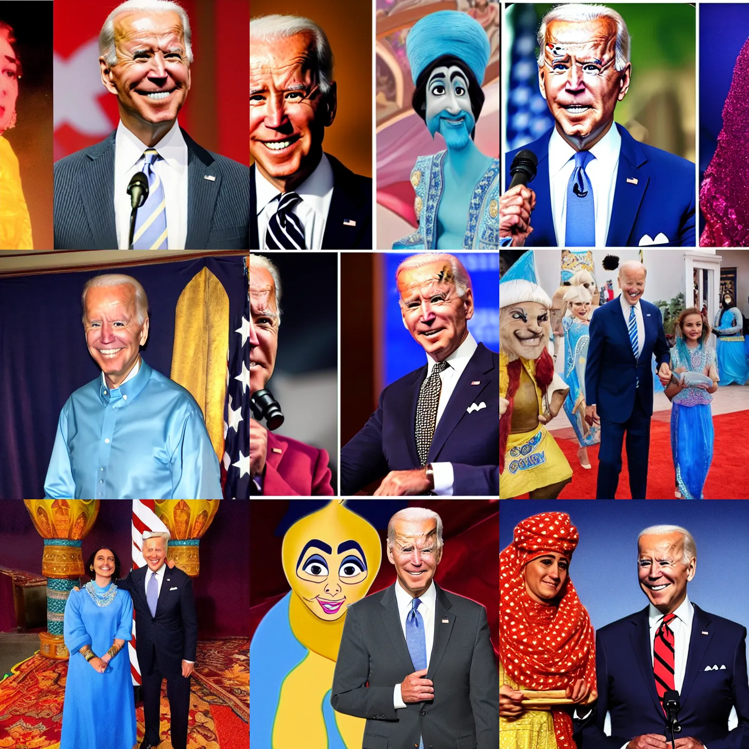 Prompt: Joe biden dressed as Yasmine from Aladdin