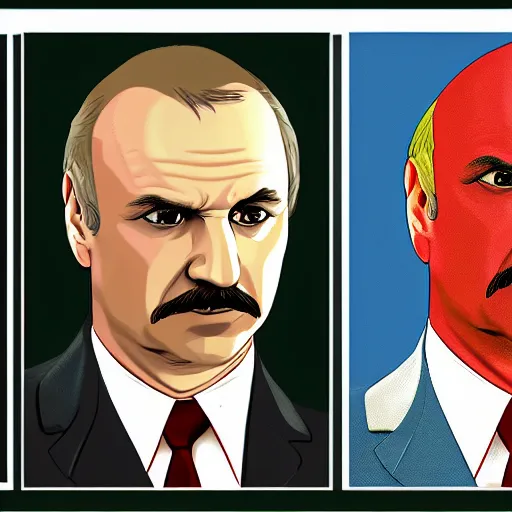 Image similar to Alexander Lukashenko in GTA 4 loading screen art