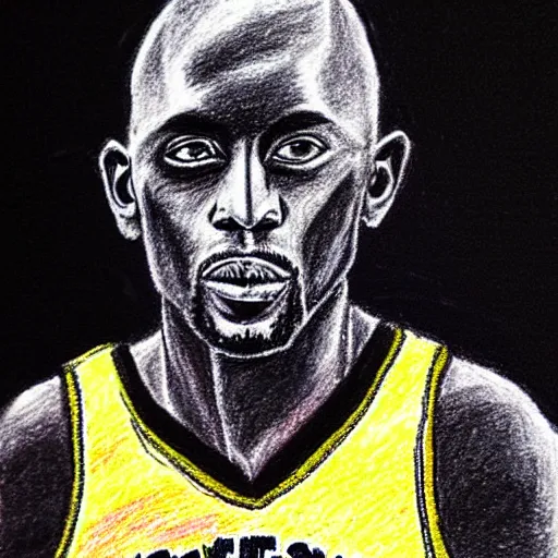 Image similar to 7 year old crayon drawing, celtics kevin garnett smoking