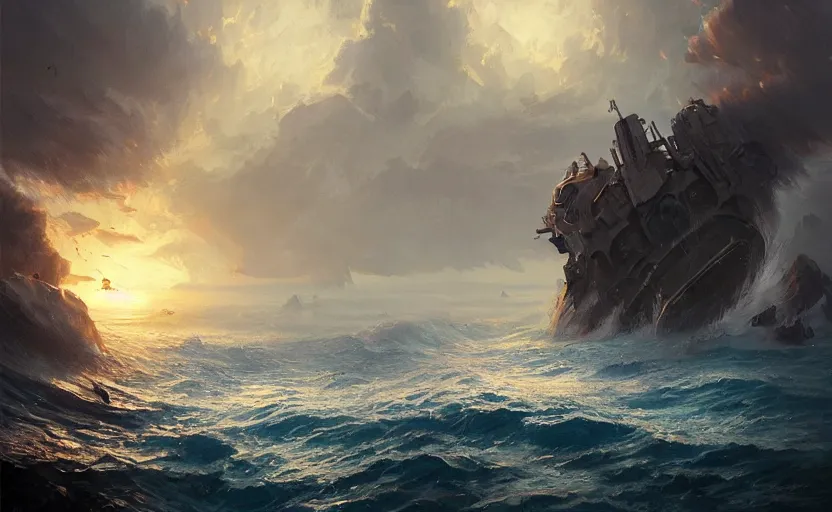 Image similar to A painting of HeavyOcean34 trending on artstation in the style of Greg Rutkowski