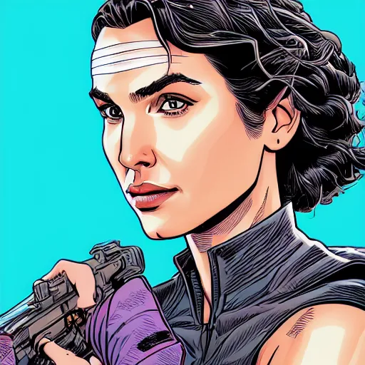 Image similar to portrait of gal gadot, by laurie greasley and james stokoe, 4 k, 8 k