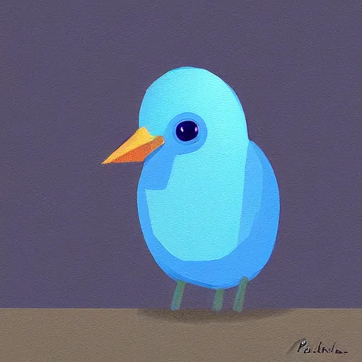 Prompt: blue twitter bird giving the middle finger, digital art, artstation, patrick faulwatter