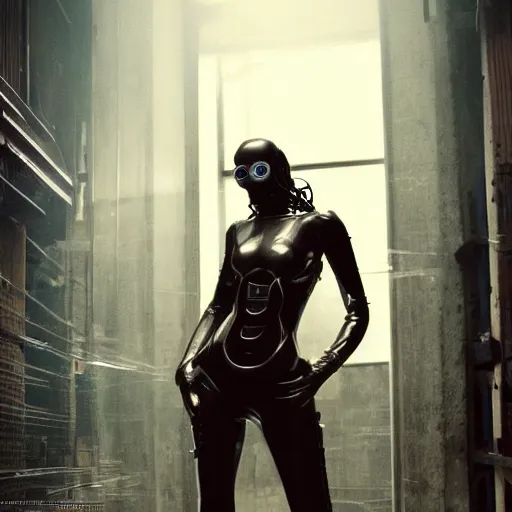 Image similar to beautiful woman by pantokrator, orthodox cyberpunk, mech body, wires from the matrix movie, sci - fi