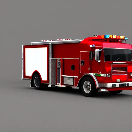 Prompt: octane 3 d render of an fire truck