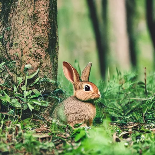 Prompt: rabbit in the forest