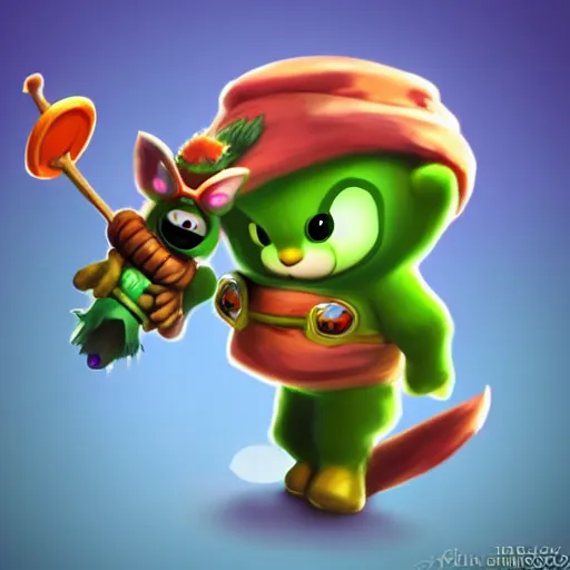 Prompt: teemo from league of legends, Pixar style