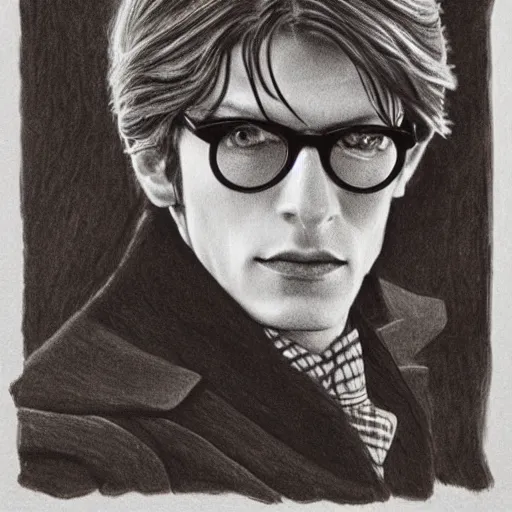 Prompt: pencil illustration of Yves saint laurent highly detailed, cinematic,