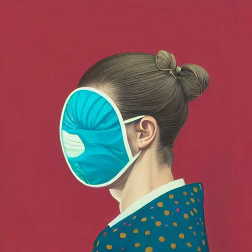 Image similar to portrait of people with sanitary mask, Tristan Eaton, artgerm, Victo Ngai, RHADS, ross draws