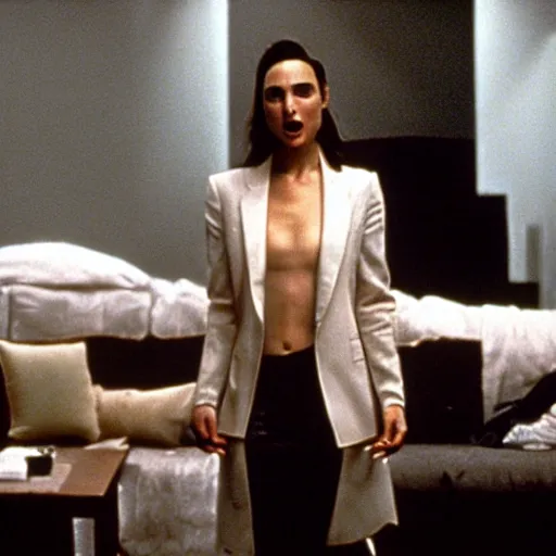 Image similar to gal gadot in patrick bateman apartment in american psycho ( 1 9 9 9 )