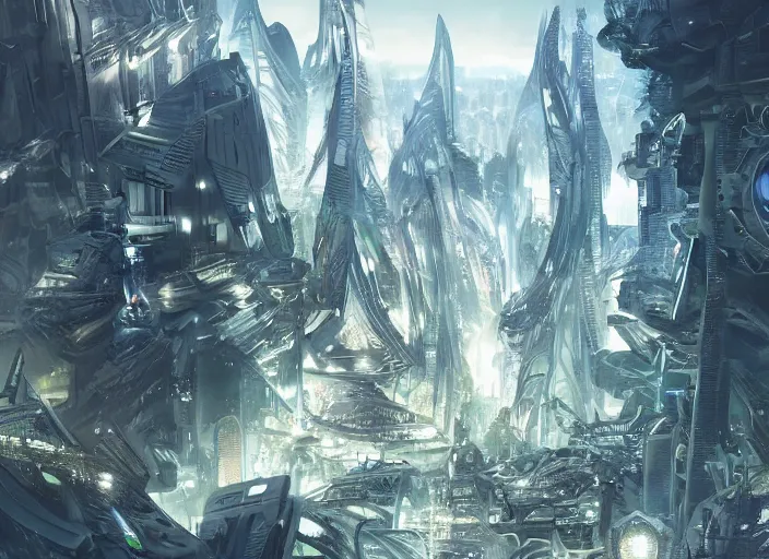 Image similar to incredible futuristic city in harmony with nature, happy people living, dramatic lighting, detailed digital art trending on artstation