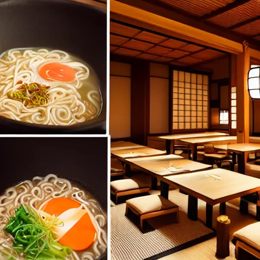 Image similar to ramen in an authentic japanese restaurant, beautiful food, michelin star kyoto restaurant, studio lighting