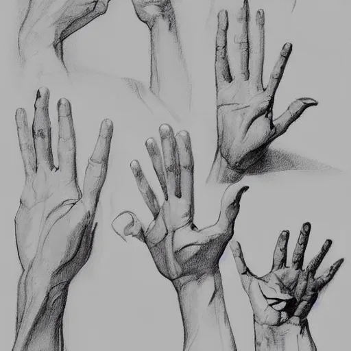 Image similar to artist sketches gesture poses sketches of hands by George Bridgman