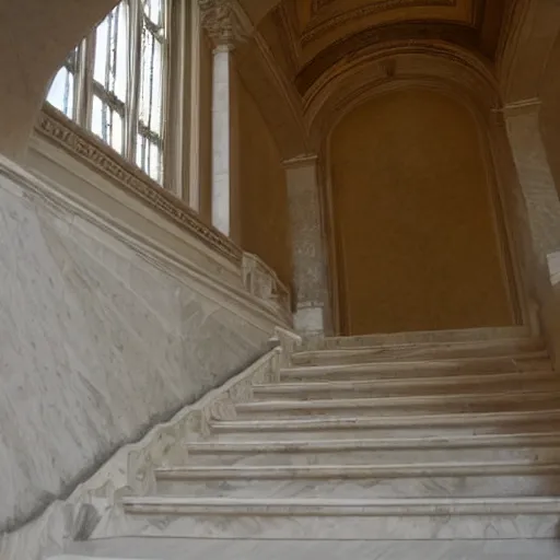Prompt: marble stairway to heaven