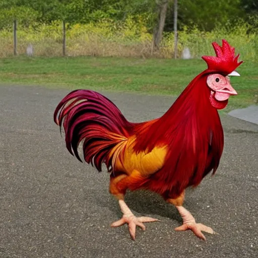 Prompt: human rooster hybrid rooster with human ears