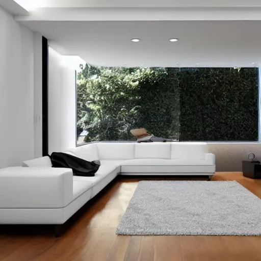 Image similar to modern spiral - staricase in a white, zen, clean, minimalist livingroom