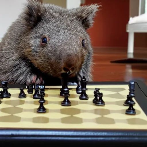 Image similar to wombat playing chess