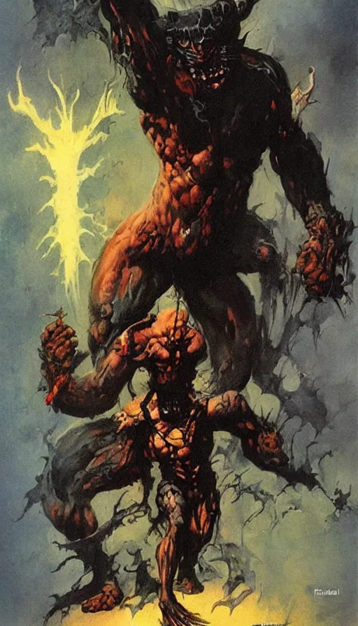 Prompt: demon by Frank Frazetta,fantasy artwork,bold,striking,